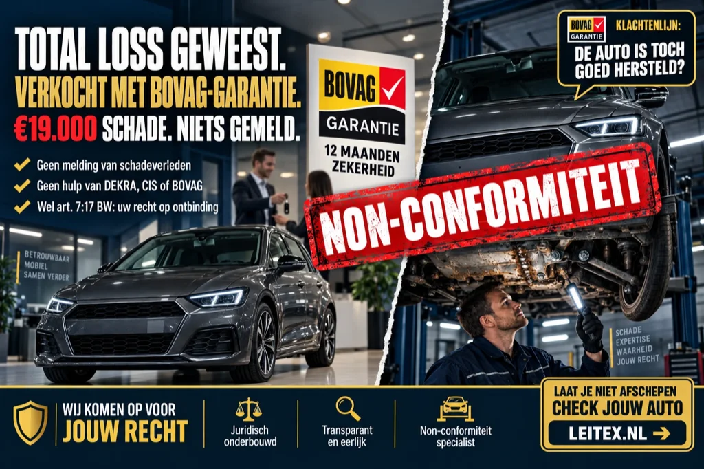 Total loss geweest, verkocht met BOVAG-garantie: het stempel non-conformiteit